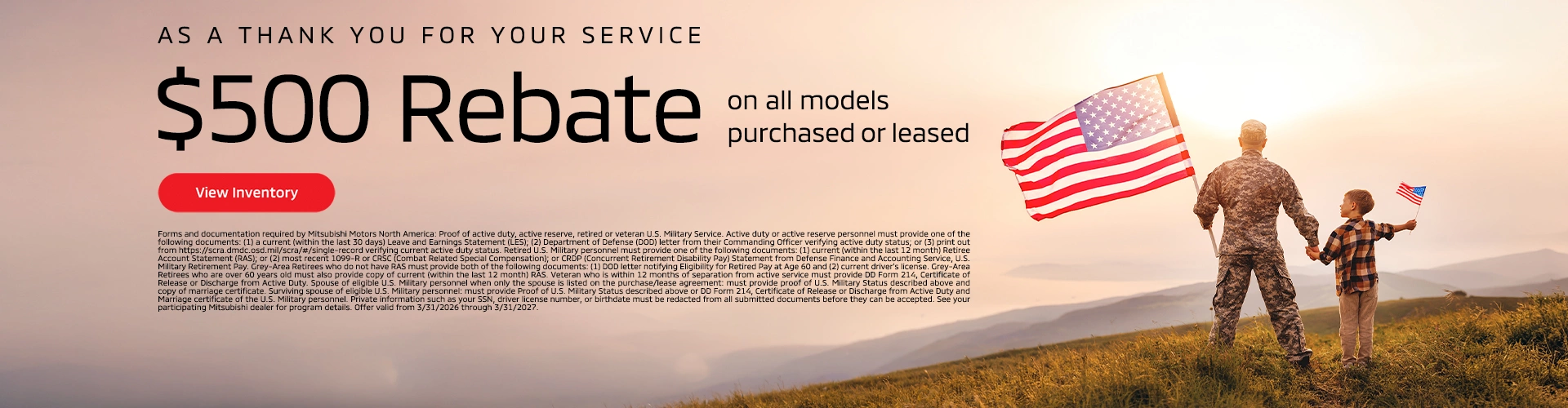 $500 Military Rebate in Atlanta GA