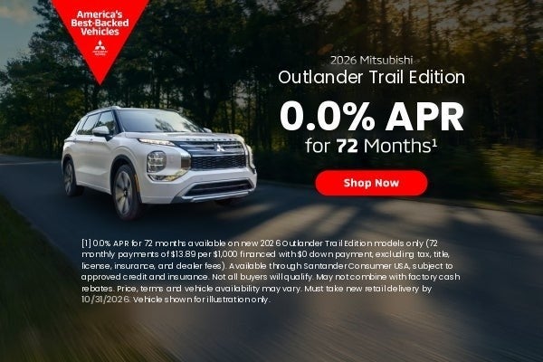 2026 Mitsubishi Outlander Trail Edition 0.0% APR 72 Months